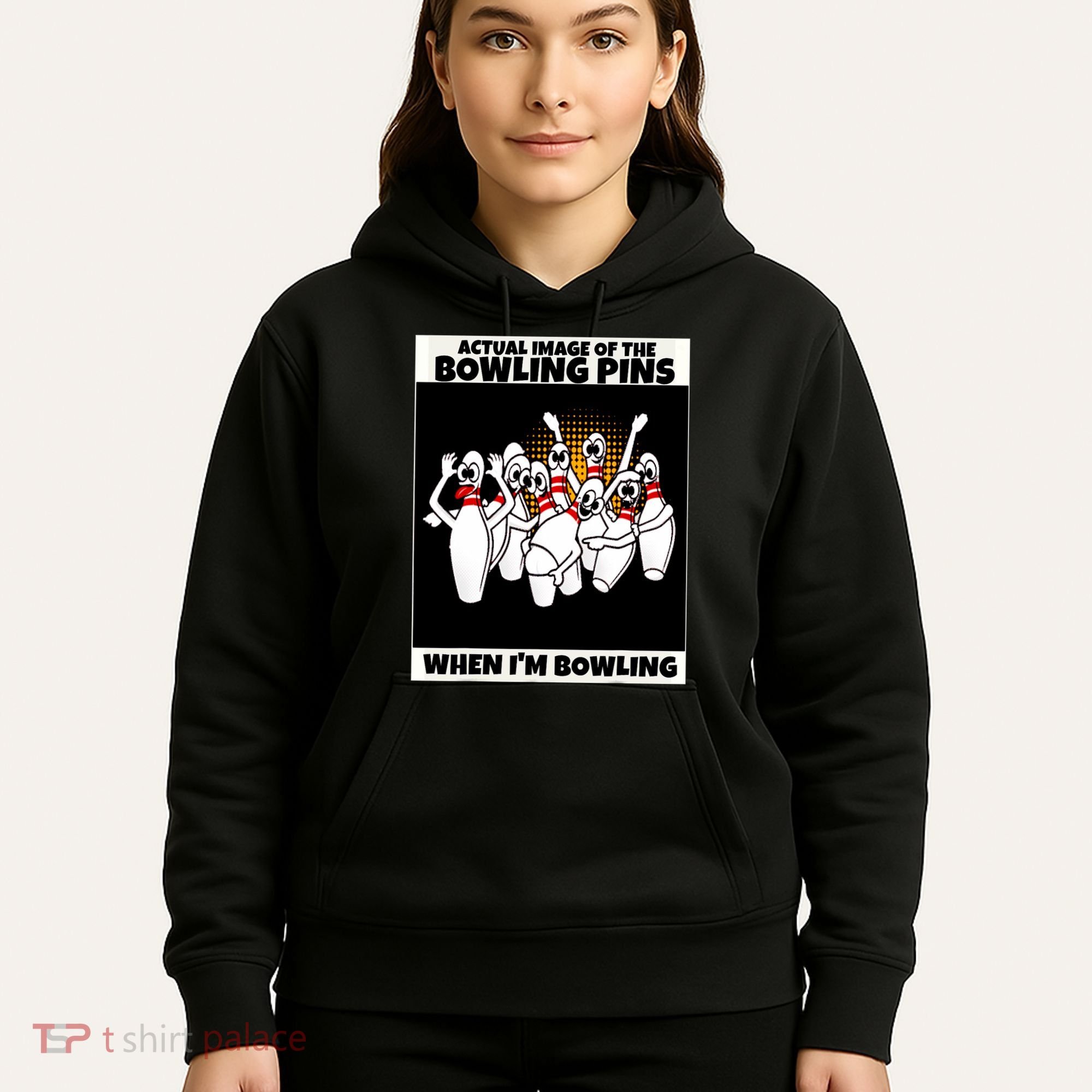 Funny Seven Ten Pin Laughing Mocking Bowling Hoodie