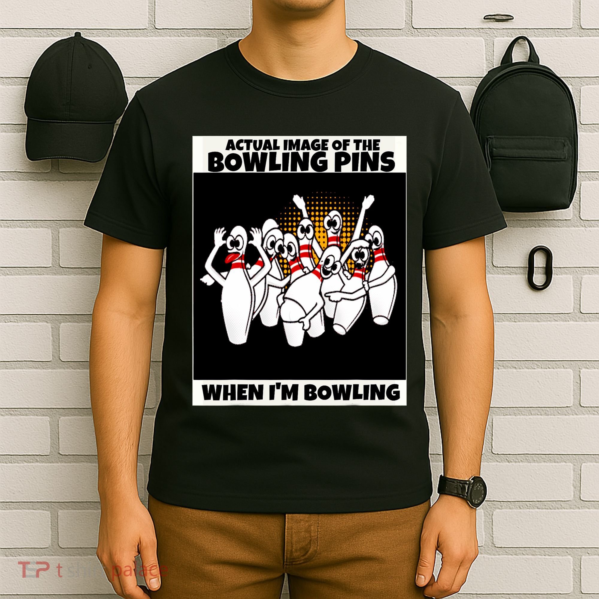 Funny Seven Ten Pin Laughing Mocking Bowling T-Shirt