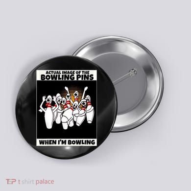 Funny Seven Ten Pin Laughing Mocking Bowling Button