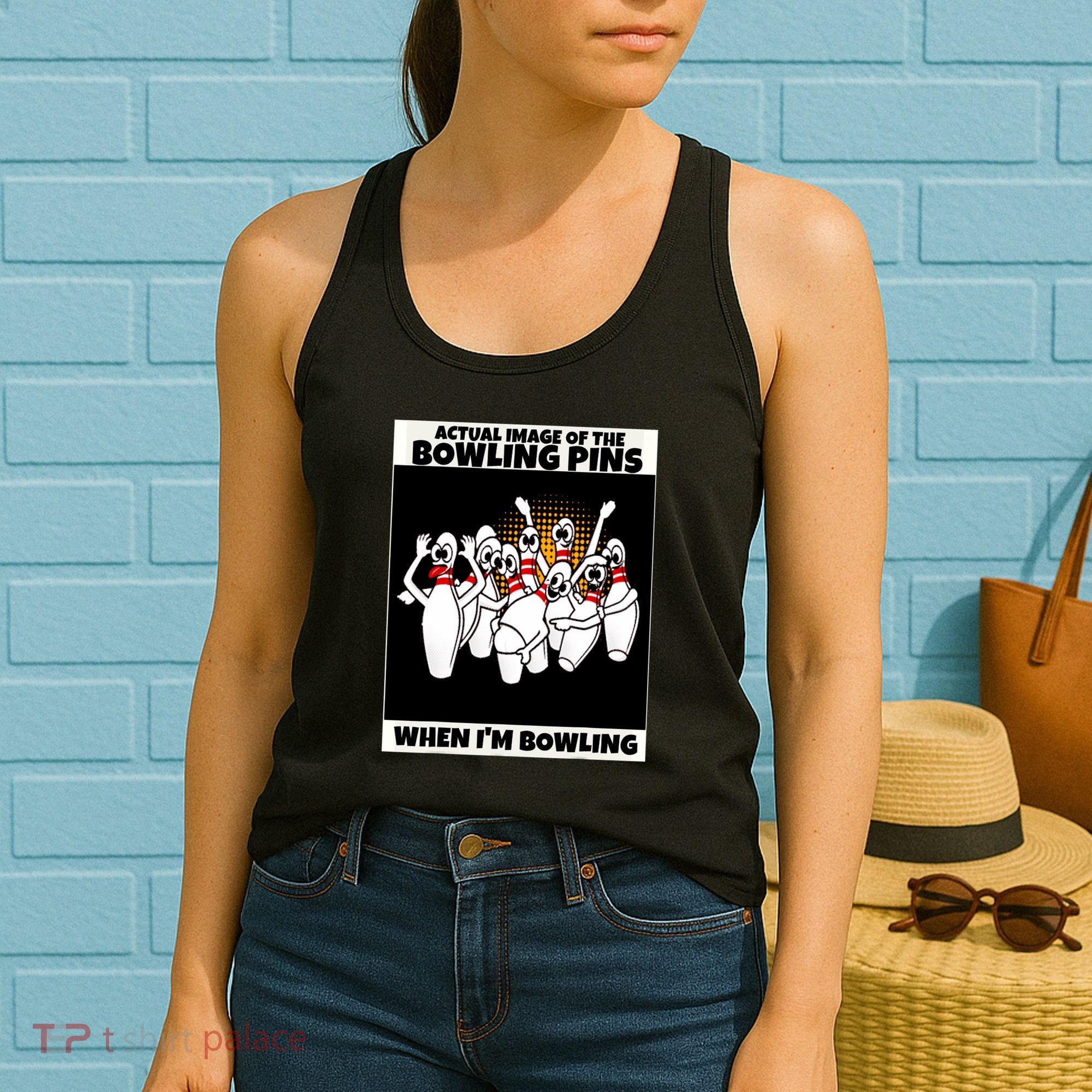 Funny Seven Ten Pin Laughing Mocking Bowling Women's Tank Top