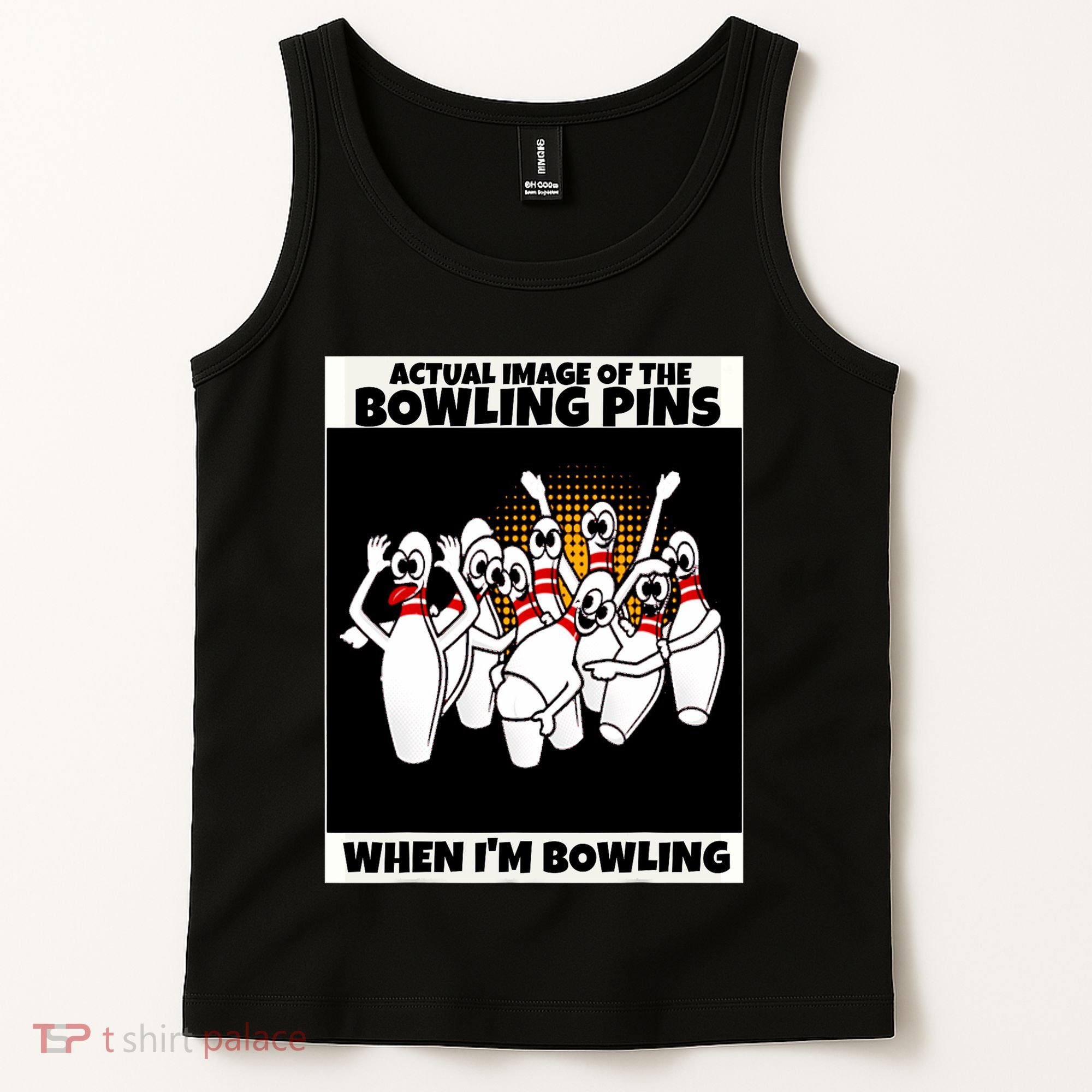Funny Seven Ten Pin Laughing Mocking Bowling Tank Top