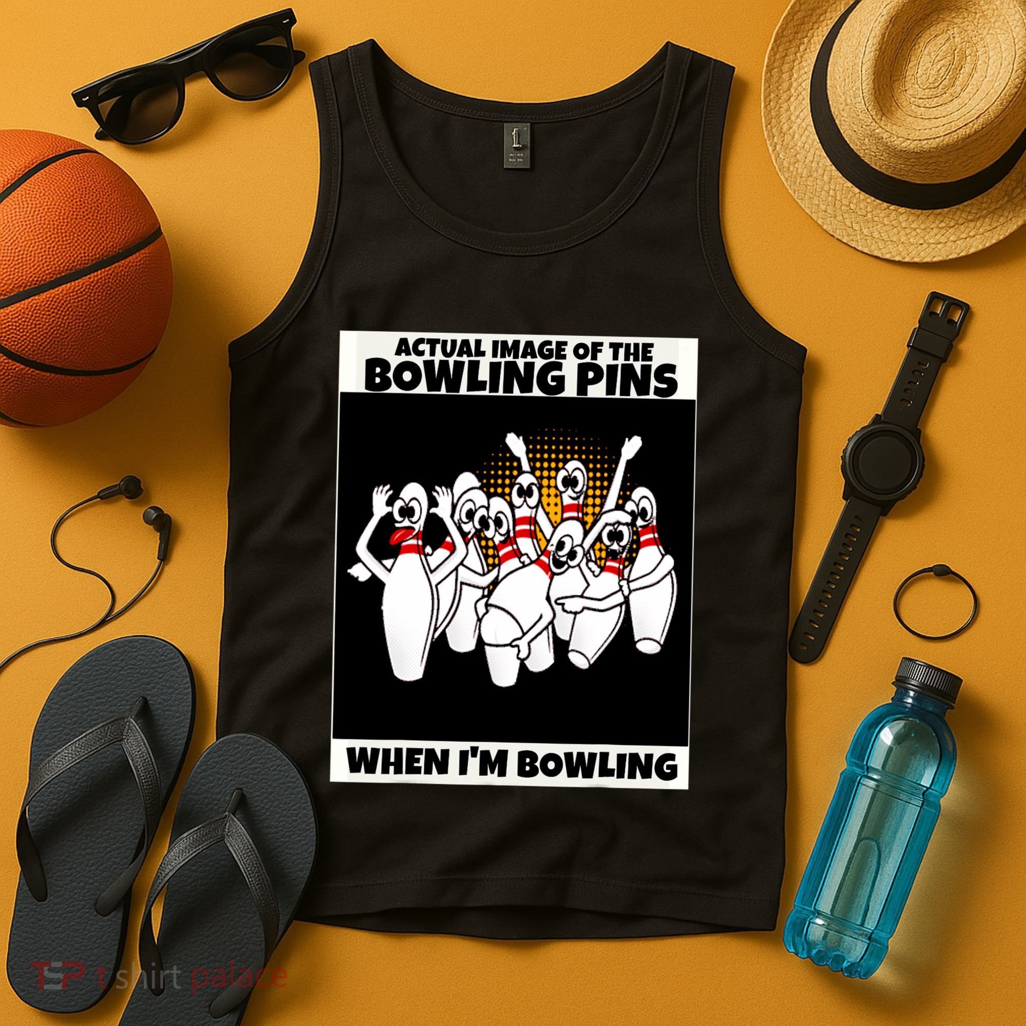 Funny Seven Ten Pin Laughing Mocking Bowling Tank Top