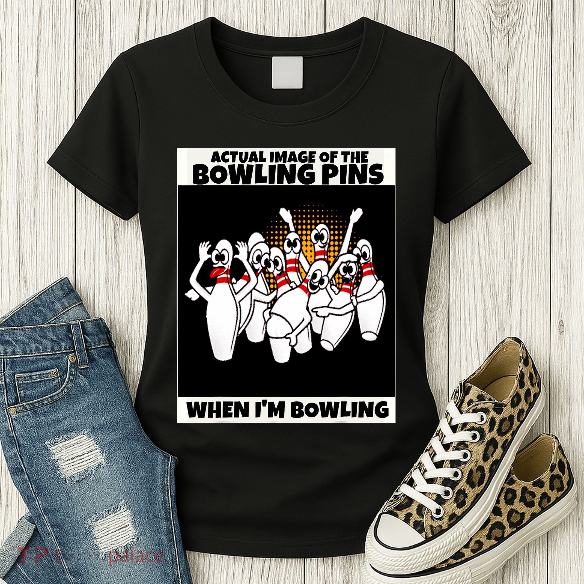 Funny Seven Ten Pin Laughing Mocking Bowling Women's T-Shirt