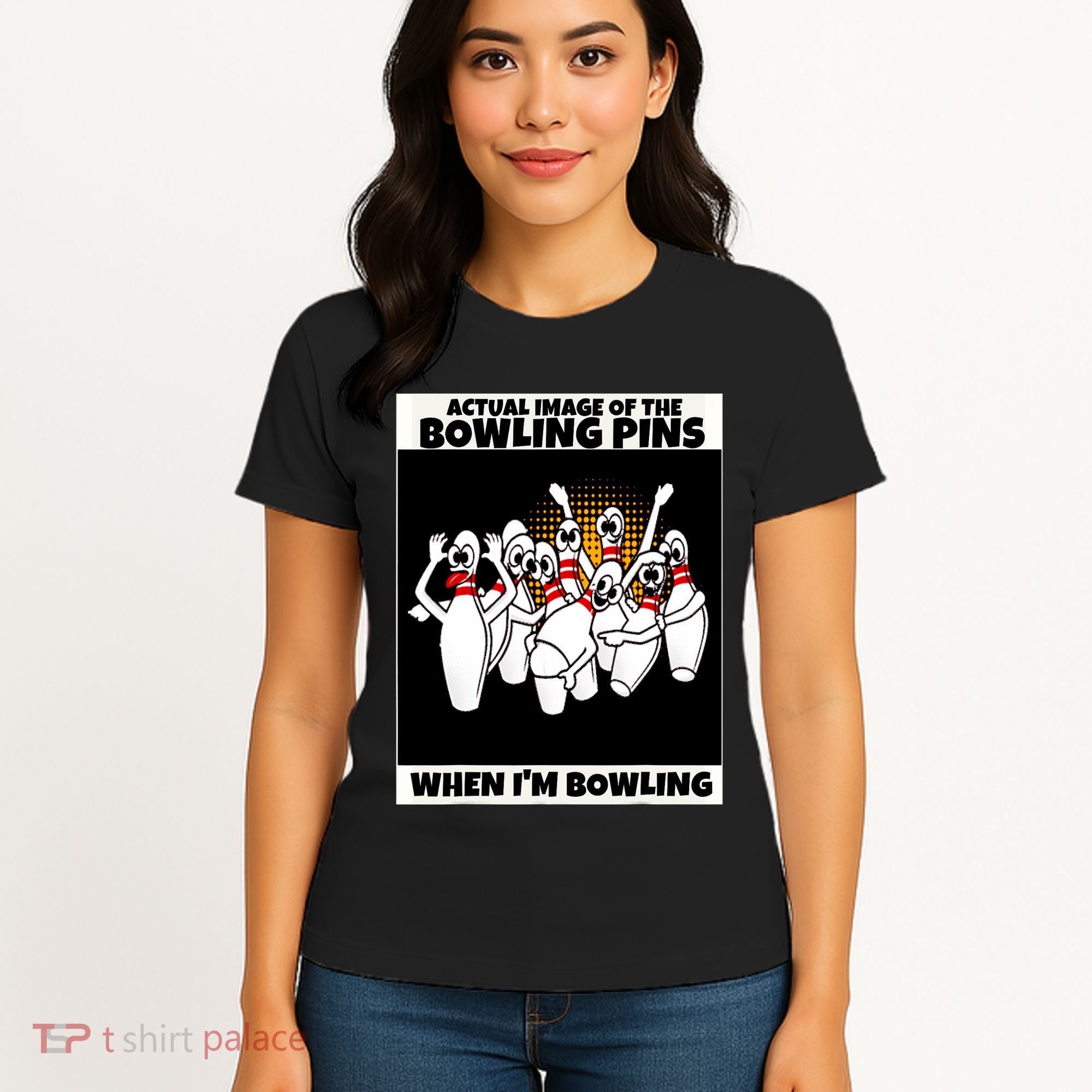 Funny Seven Ten Pin Laughing Mocking Bowling Women's T-Shirt