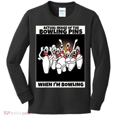 Funny Seven Ten Pin Laughing Mocking Bowling Kids Long Sleeve Shirt