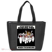 Funny Seven Ten Pin Laughing Mocking Bowling Tote Bag thumb 0