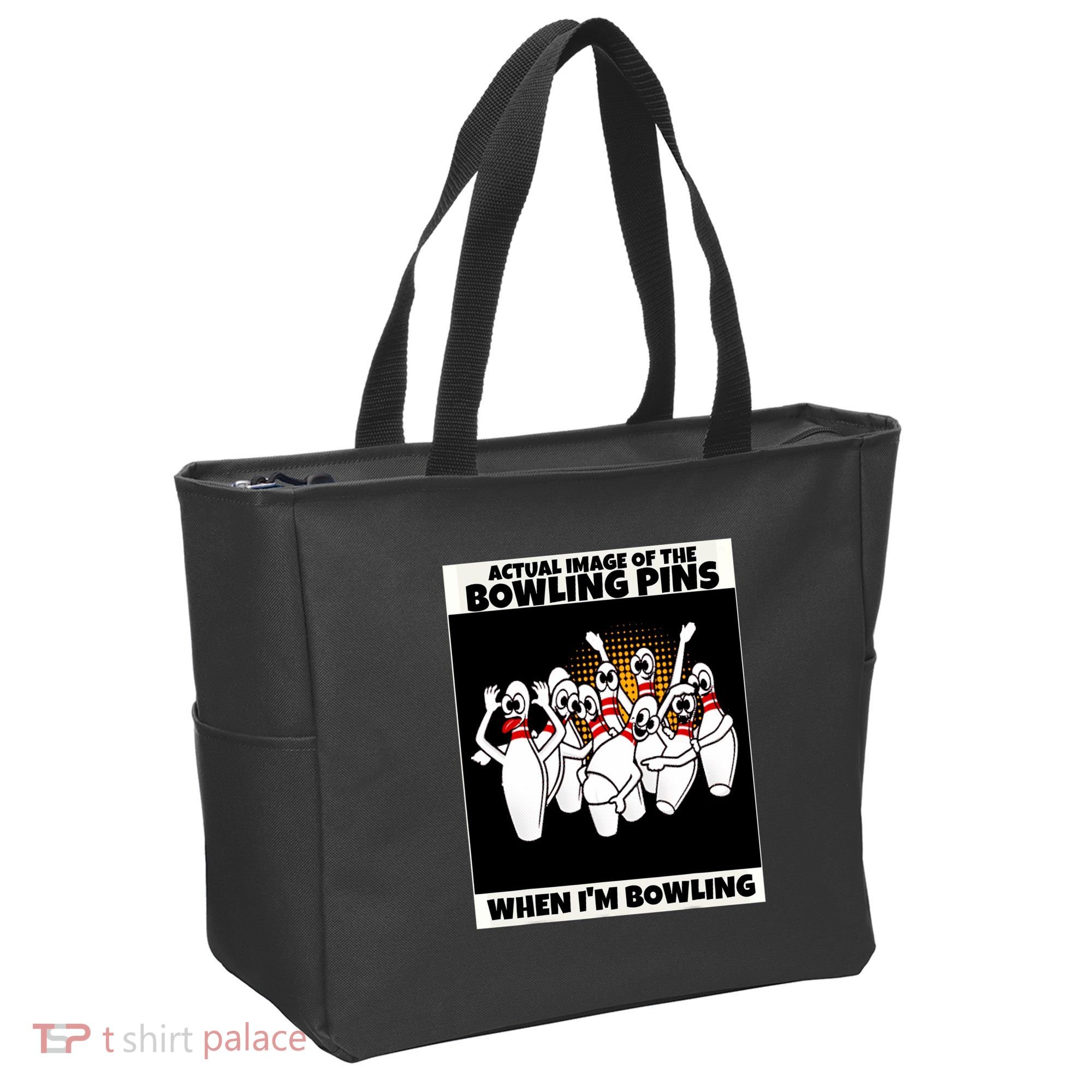 Funny Seven Ten Pin Laughing Mocking Bowling Tote Bag