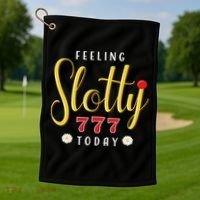 Feeling Slotty Today Women Slot Machine Casino Gambling Golf Towel thumb 1