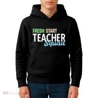 Fresh Start Teacher Squad For Educators Kids Hoodie thumb 4