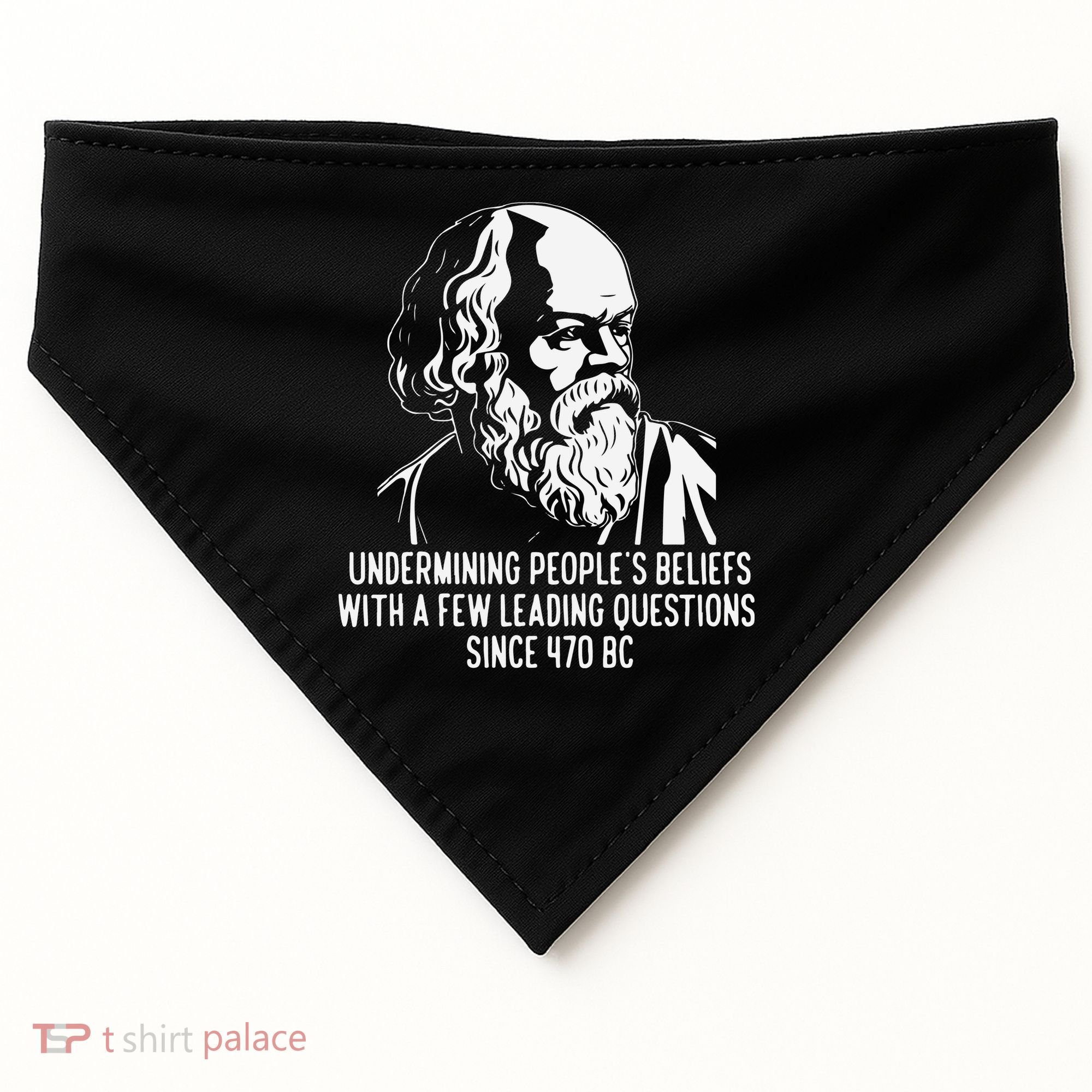 Funny Socrates The Socratic Method Classical Philosophy USA-Made Doggie Bandana