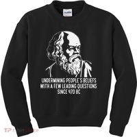Funny Socrates The Socratic Method Classical Philosophy Kids Sweatshirt thumb 0