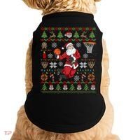Funny Santa Ugly Christmas Basketball Dunking Gift Doggie Tank thumb 0