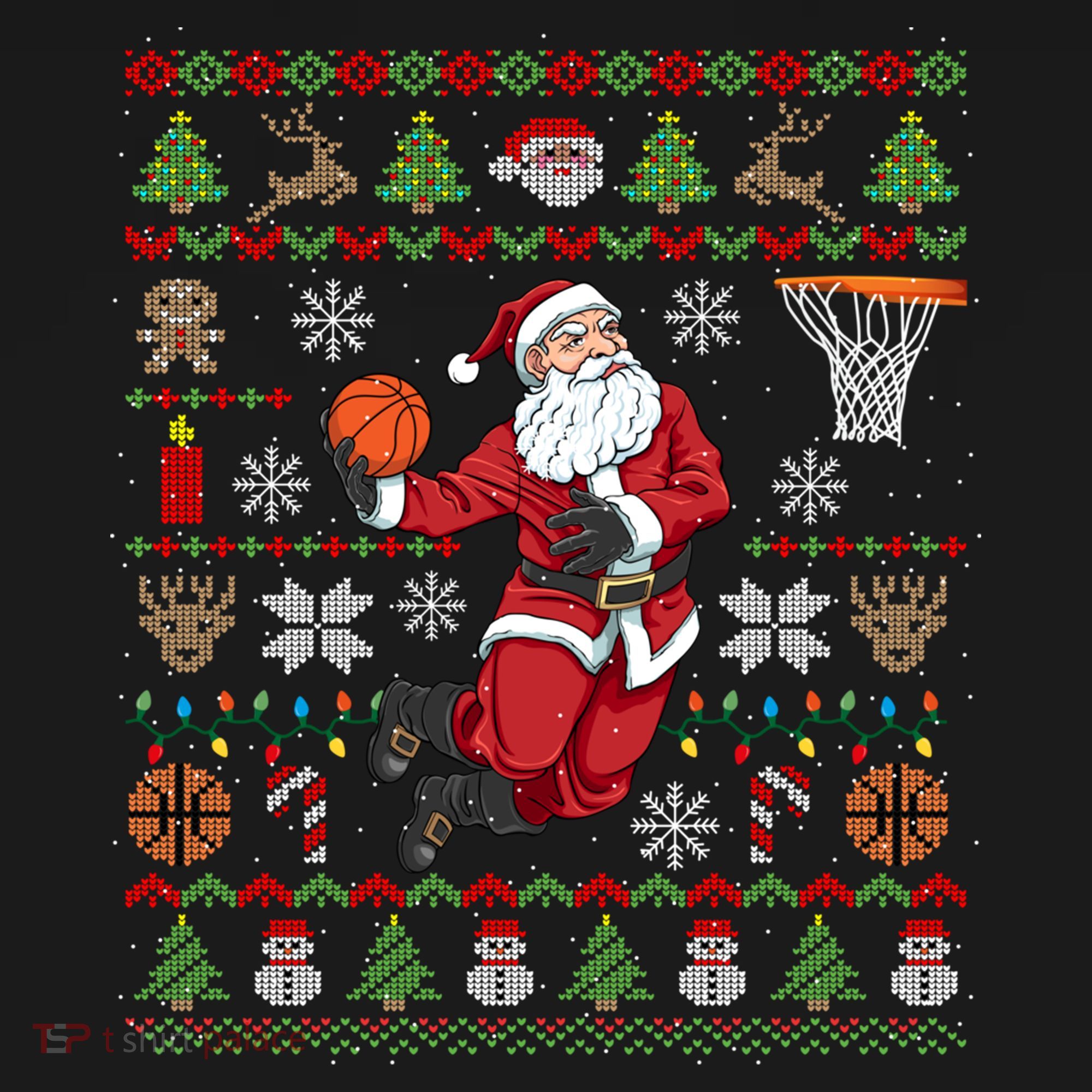 Funny Santa Ugly Christmas Basketball Dunking Gift Backpack