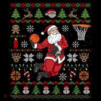 Funny Santa Ugly Christmas Basketball Dunking Gift Coffee Mug thumb 5