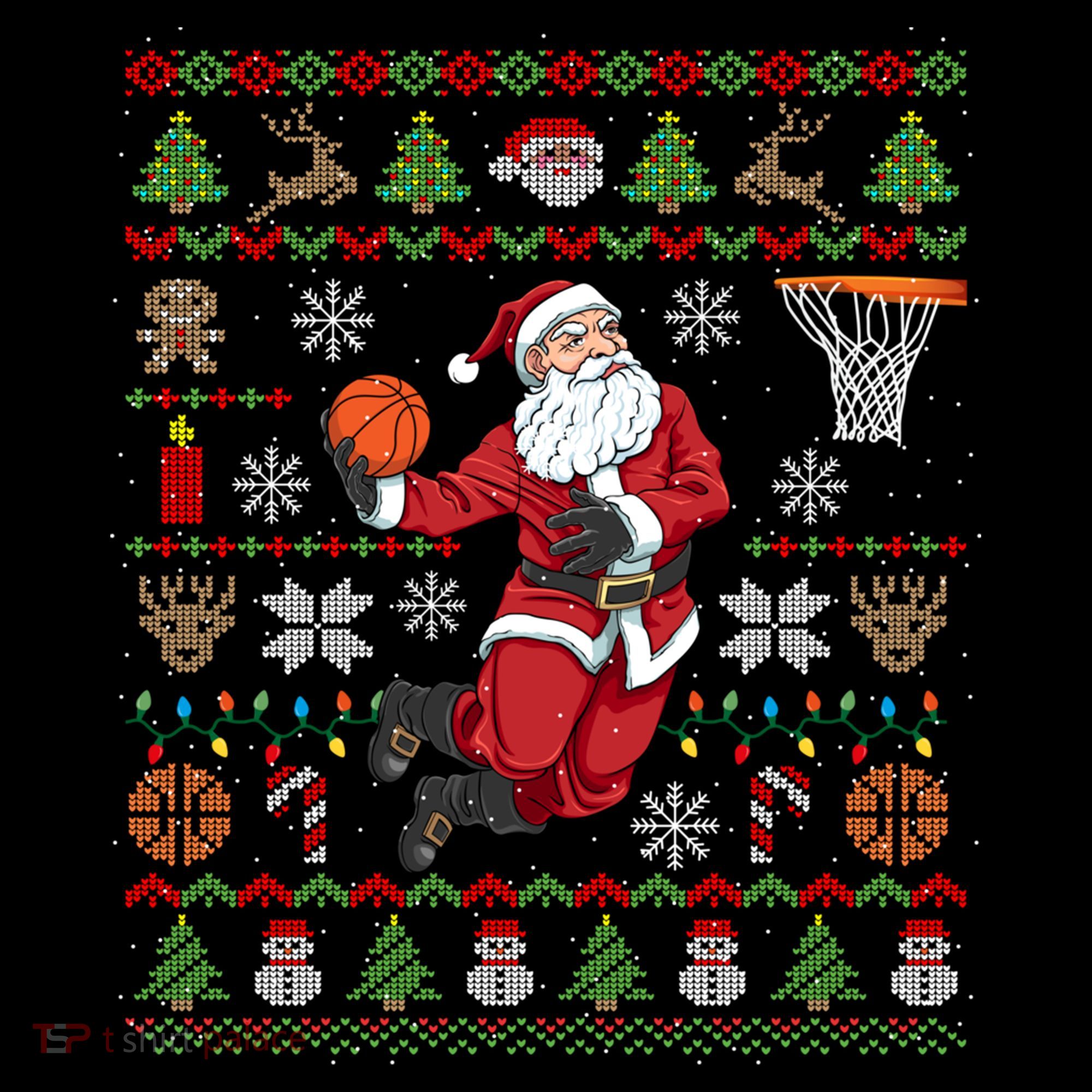 Funny Santa Ugly Christmas Basketball Dunking Gift Coffee Mug