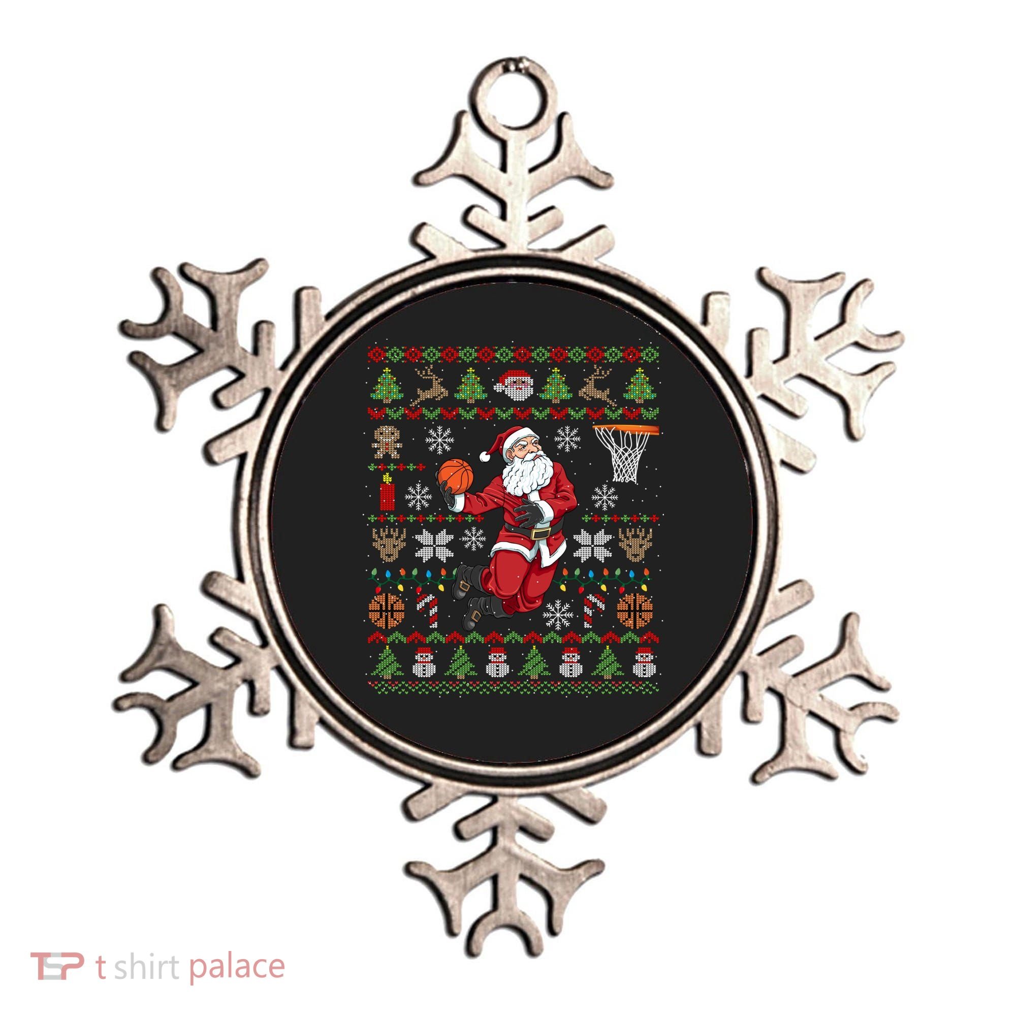 Funny Santa Ugly Christmas Basketball Dunking Gift Ornament
