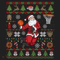 Funny Santa Ugly Christmas Basketball Dunking Gift Hat thumb 2