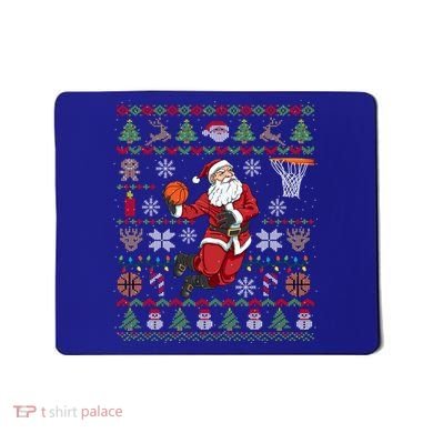 Funny Santa Ugly Christmas Basketball Dunking Gift Mousepad