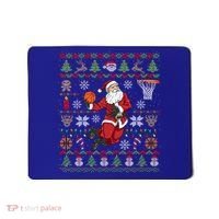 Funny Santa Ugly Christmas Basketball Dunking Gift Mousepad thumb 0