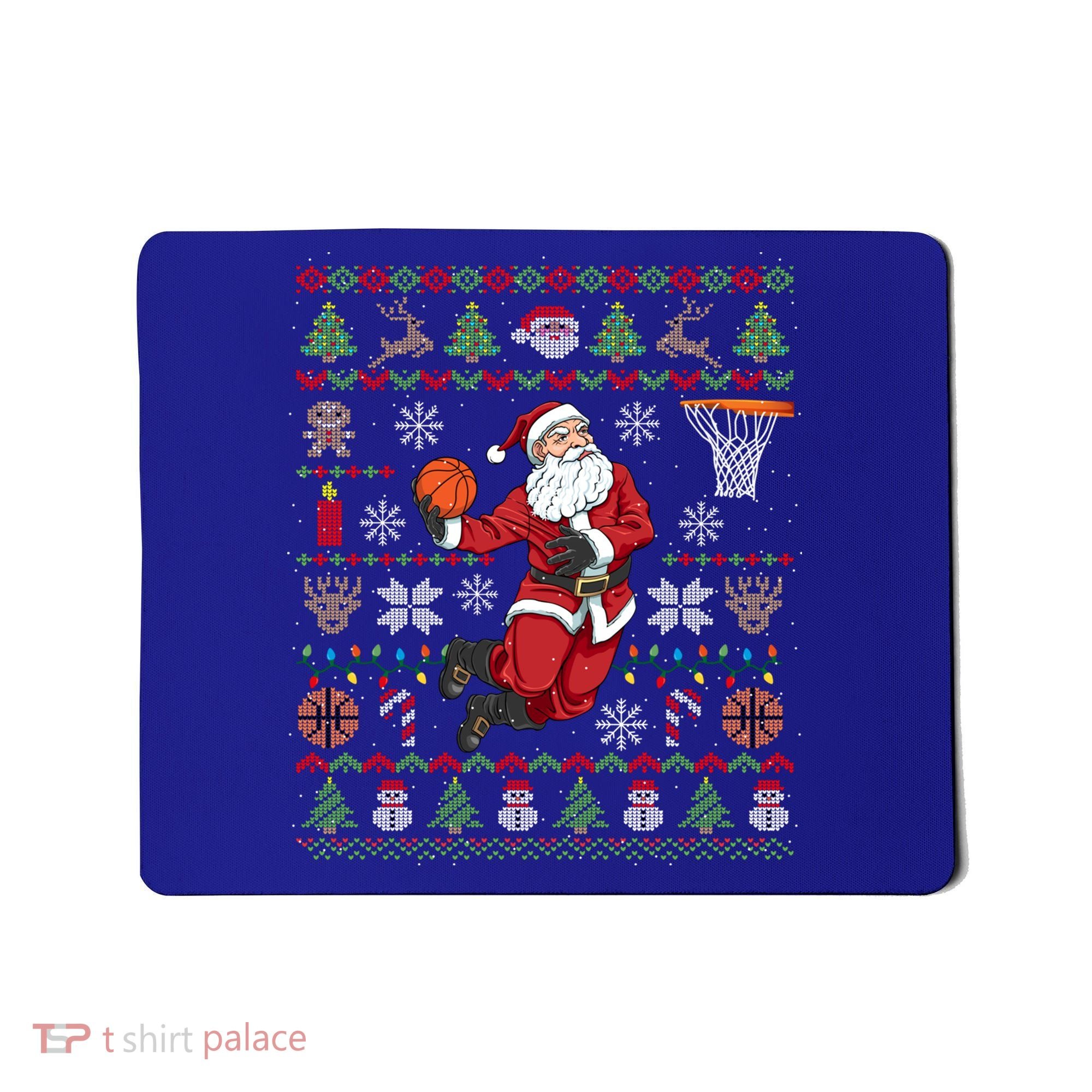 Funny Santa Ugly Christmas Basketball Dunking Gift Mousepad