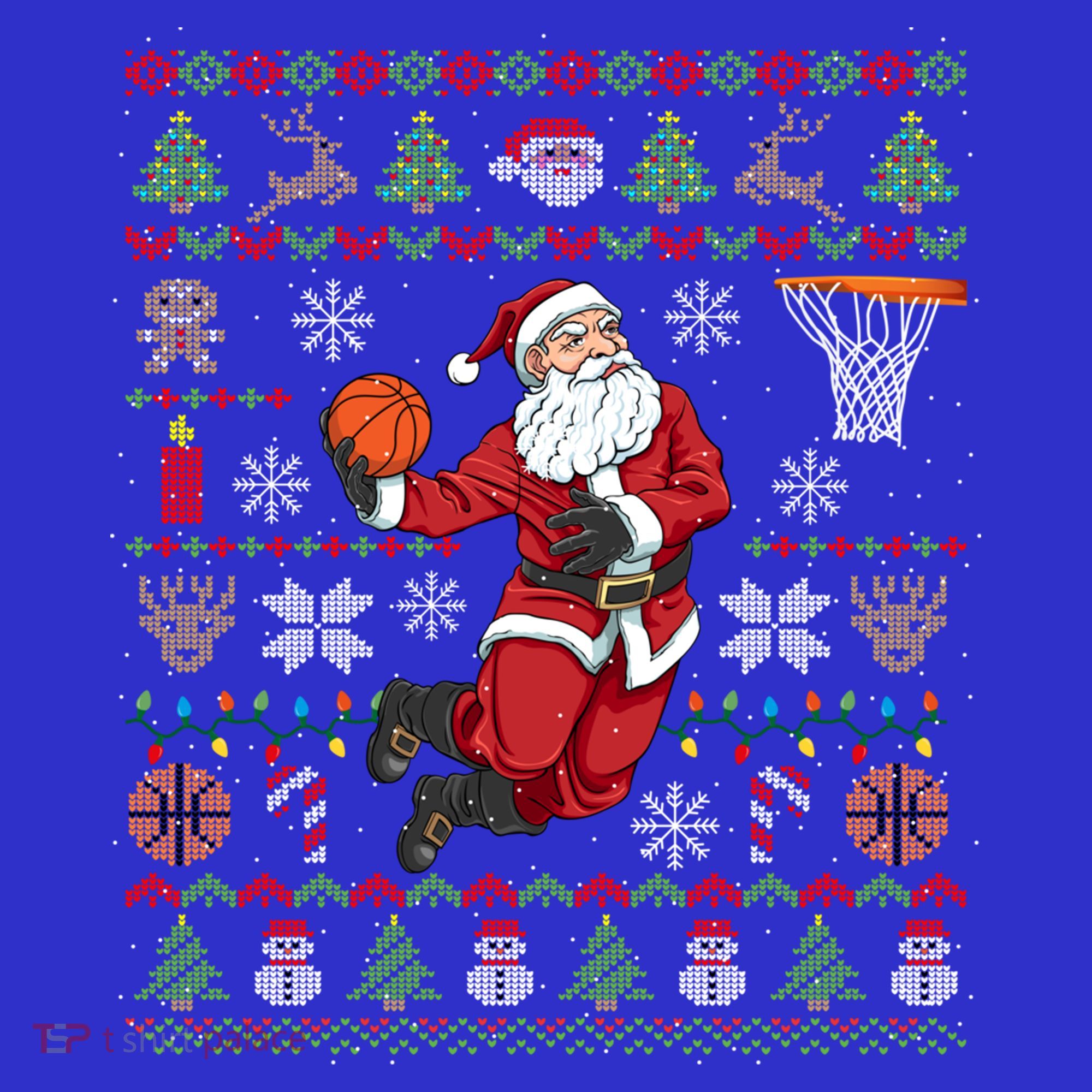 Funny Santa Ugly Christmas Basketball Dunking Gift Women's Tank Top