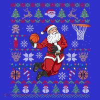 Funny Santa Ugly Christmas Basketball Dunking Gift Baby Bodysuit thumb 2