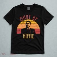 Funny Shut Up Hippie Ronald Regan Conservative Anti Liberal Vneck T-Shirt thumb 5