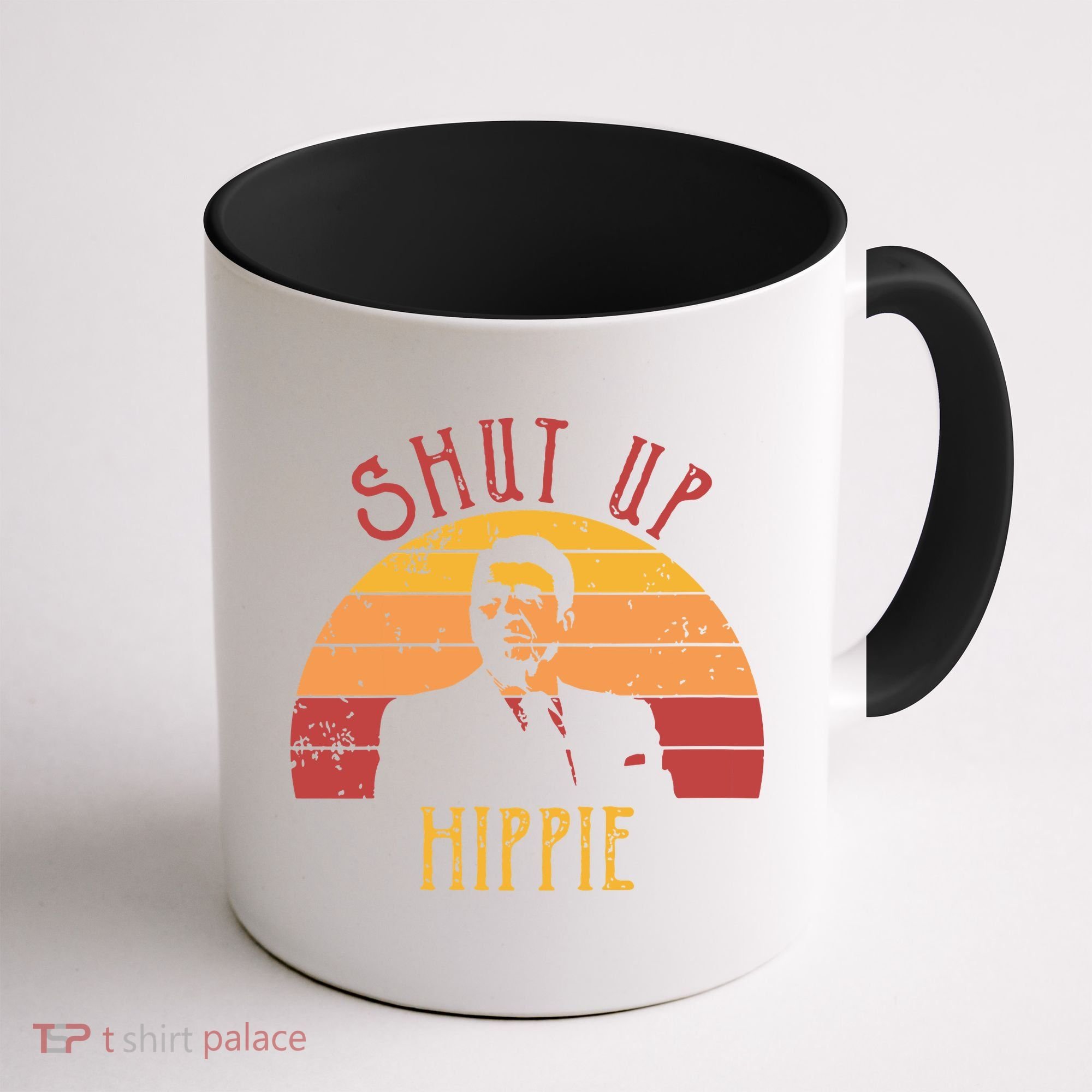 Funny Shut Up Hippie Ronald Regan Conservative Anti Liberal Vneck Coffee Mug