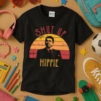 Funny Shut Up Hippie Ronald Regan Conservative Anti Liberal Vneck Kids T-Shirt thumb 3