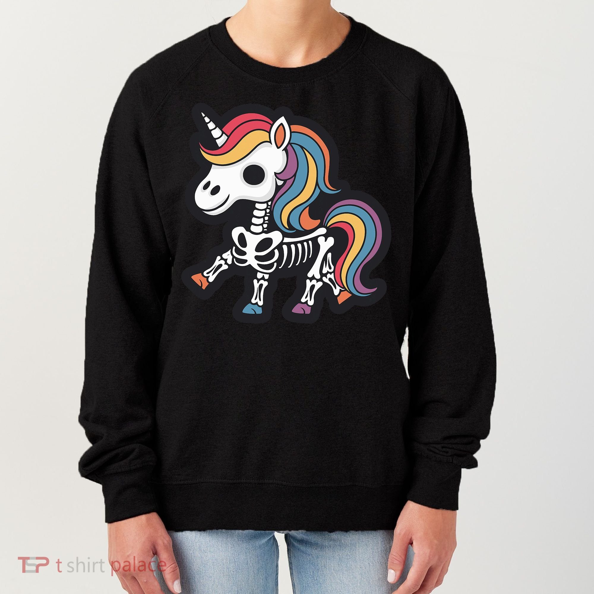 Funny Skeleton Unicorn Lovers Spooky Halloween Costume Women's Sweatshirt