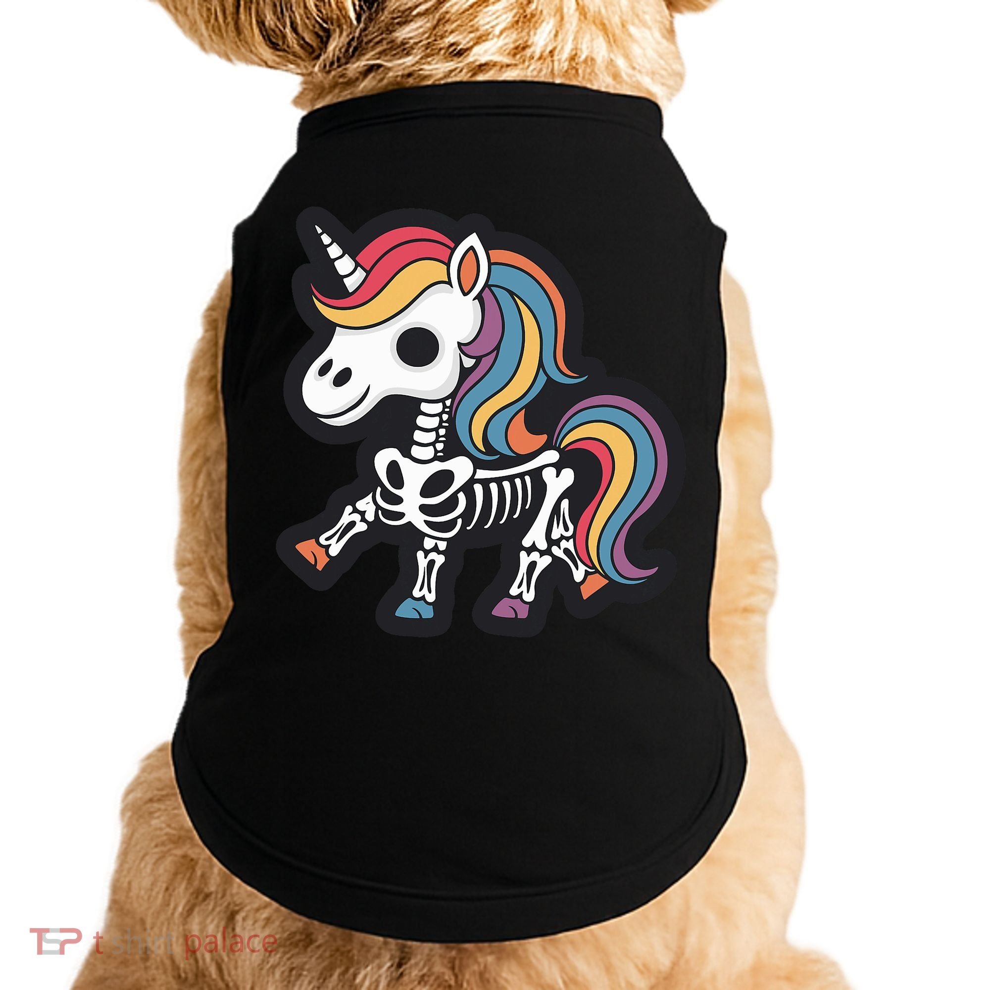Funny Skeleton Unicorn Lovers Spooky Halloween Costume Doggie Tank