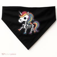 Funny Skeleton Unicorn Lovers Spooky Halloween Costume USA-Made Doggie Bandana thumb 0