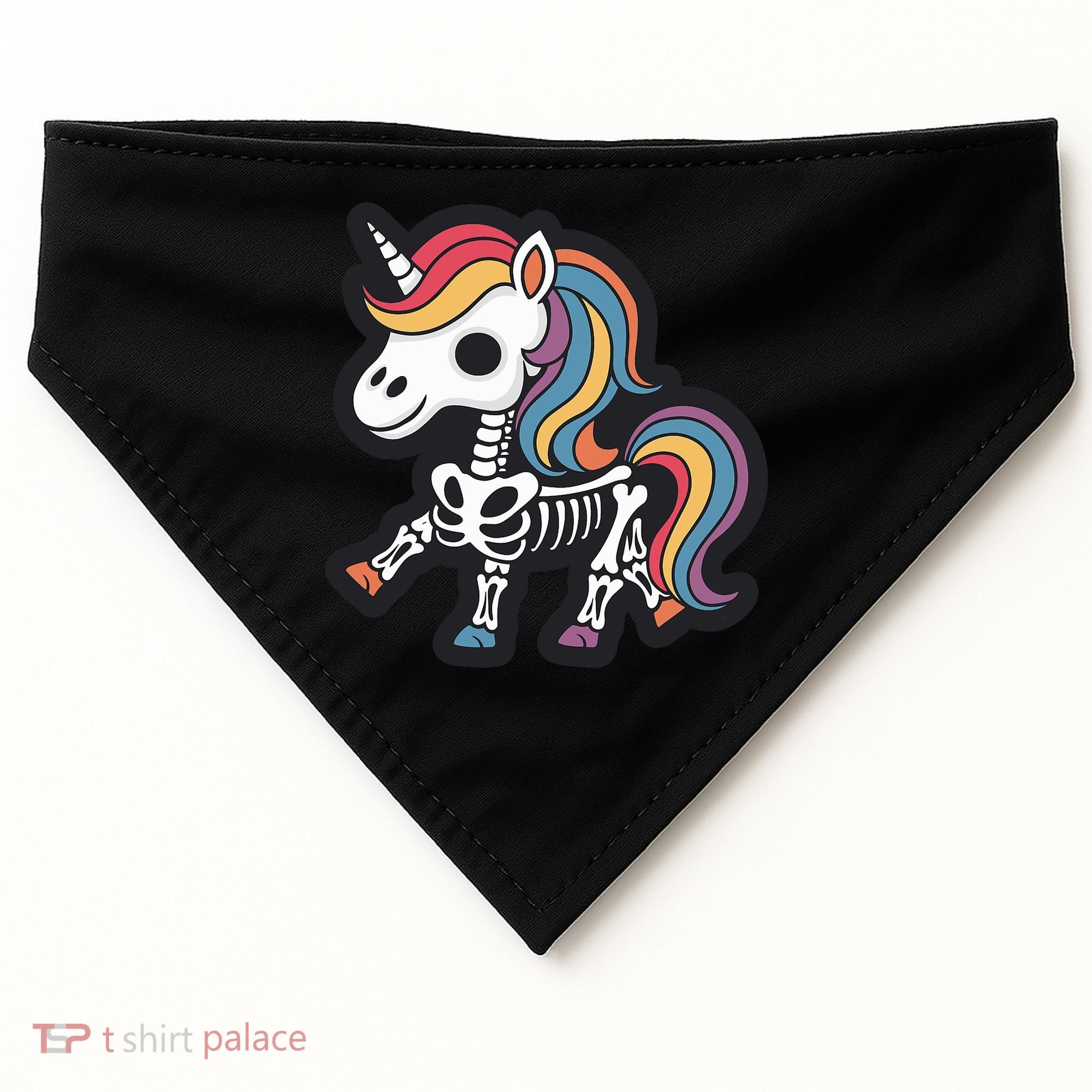 Funny Skeleton Unicorn Lovers Spooky Halloween Costume USA-Made Doggie Bandana