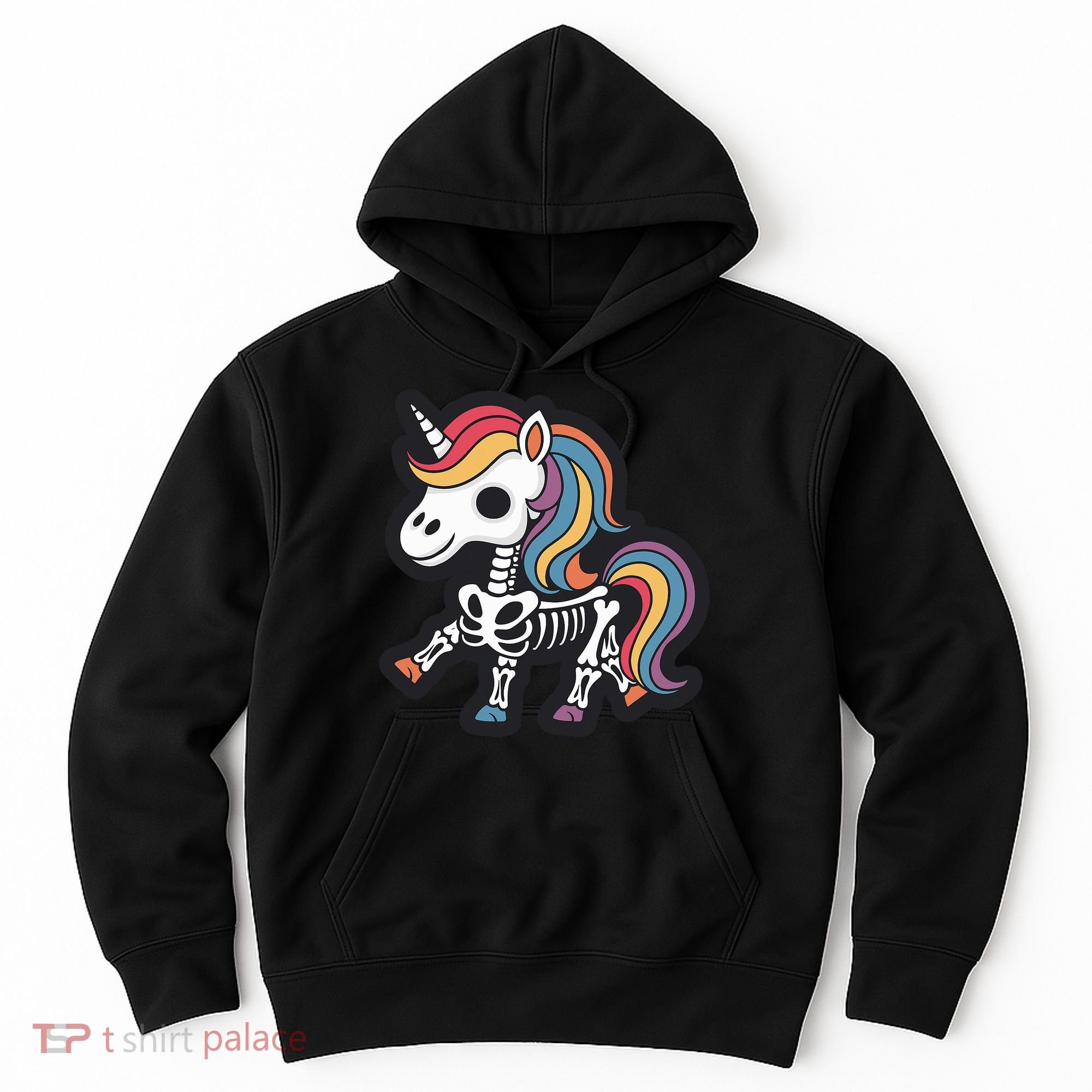 Funny Skeleton Unicorn Lovers Spooky Halloween Costume Hoodie