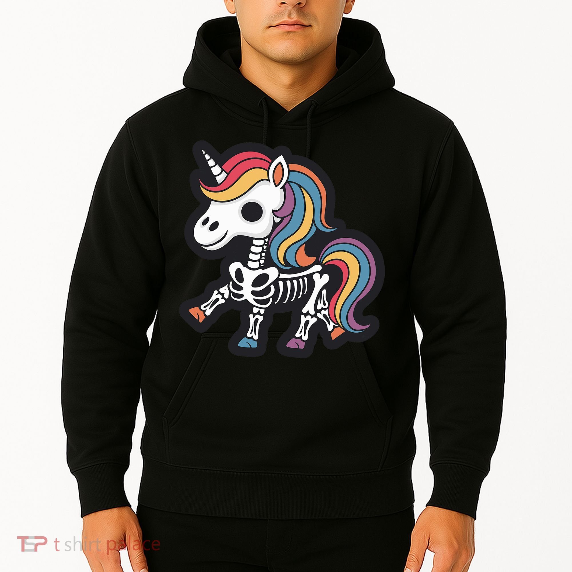 Funny Skeleton Unicorn Lovers Spooky Halloween Costume Hoodie