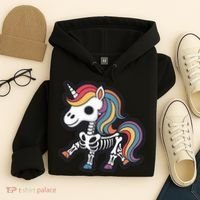 Funny Skeleton Unicorn Lovers Spooky Halloween Costume Hoodie thumb 4