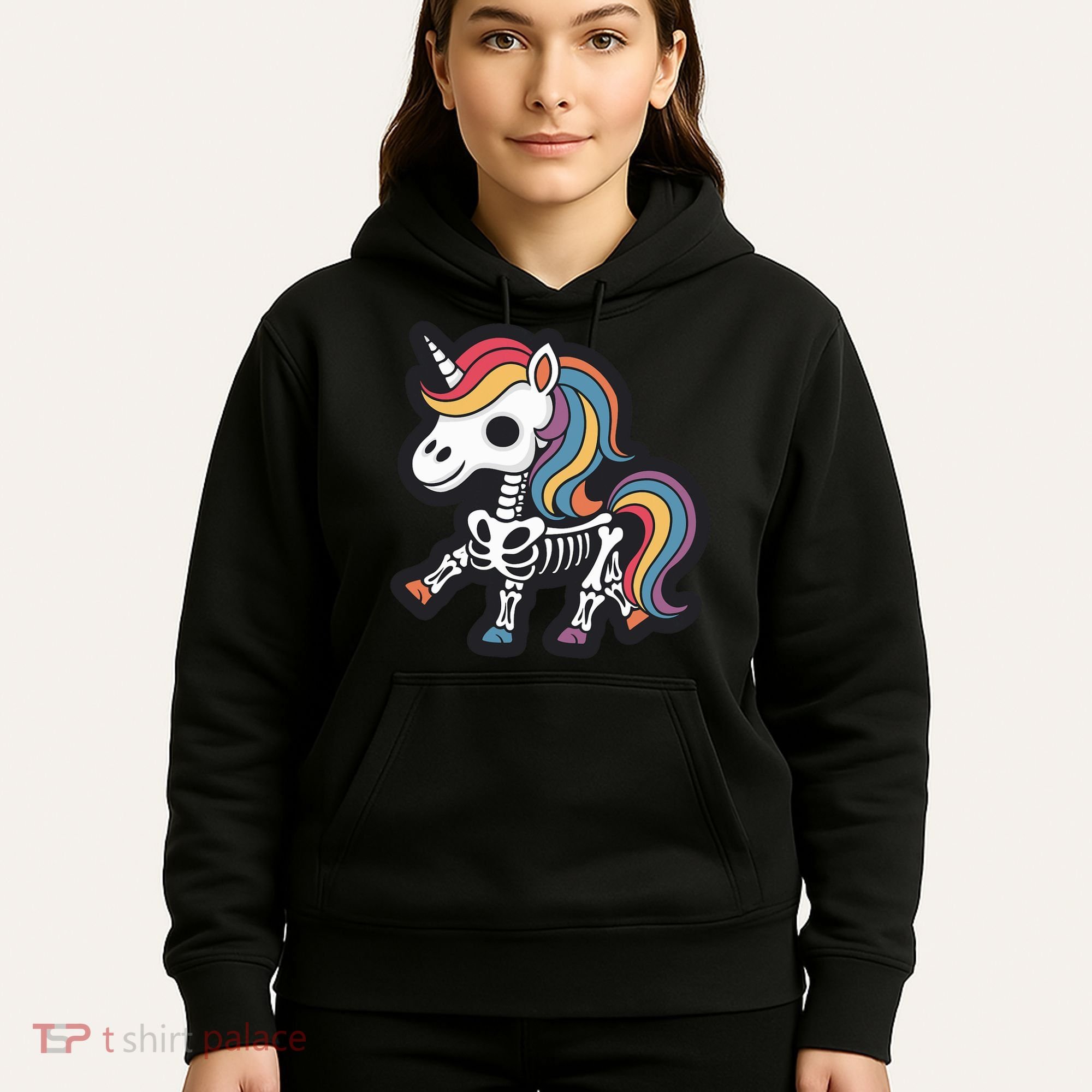 Funny Skeleton Unicorn Lovers Spooky Halloween Costume Hoodie