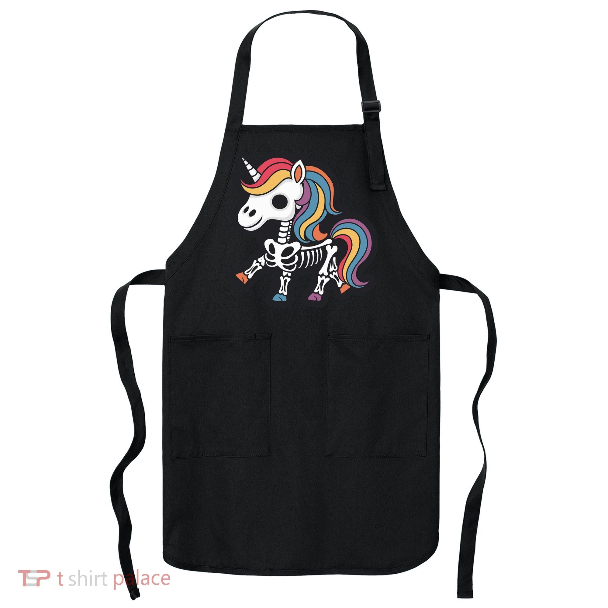 Funny Skeleton Unicorn Lovers Spooky Halloween Costume Apron