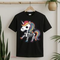 Funny Skeleton Unicorn Lovers Spooky Halloween Costume T-Shirt thumb 2