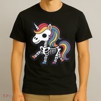 Funny Skeleton Unicorn Lovers Spooky Halloween Costume T-Shirt thumb 3
