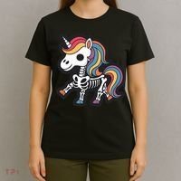 Funny Skeleton Unicorn Lovers Spooky Halloween Costume T-Shirt thumb 4