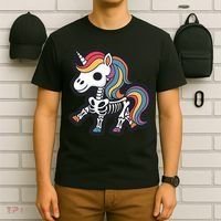 Funny Skeleton Unicorn Lovers Spooky Halloween Costume T-Shirt thumb 6