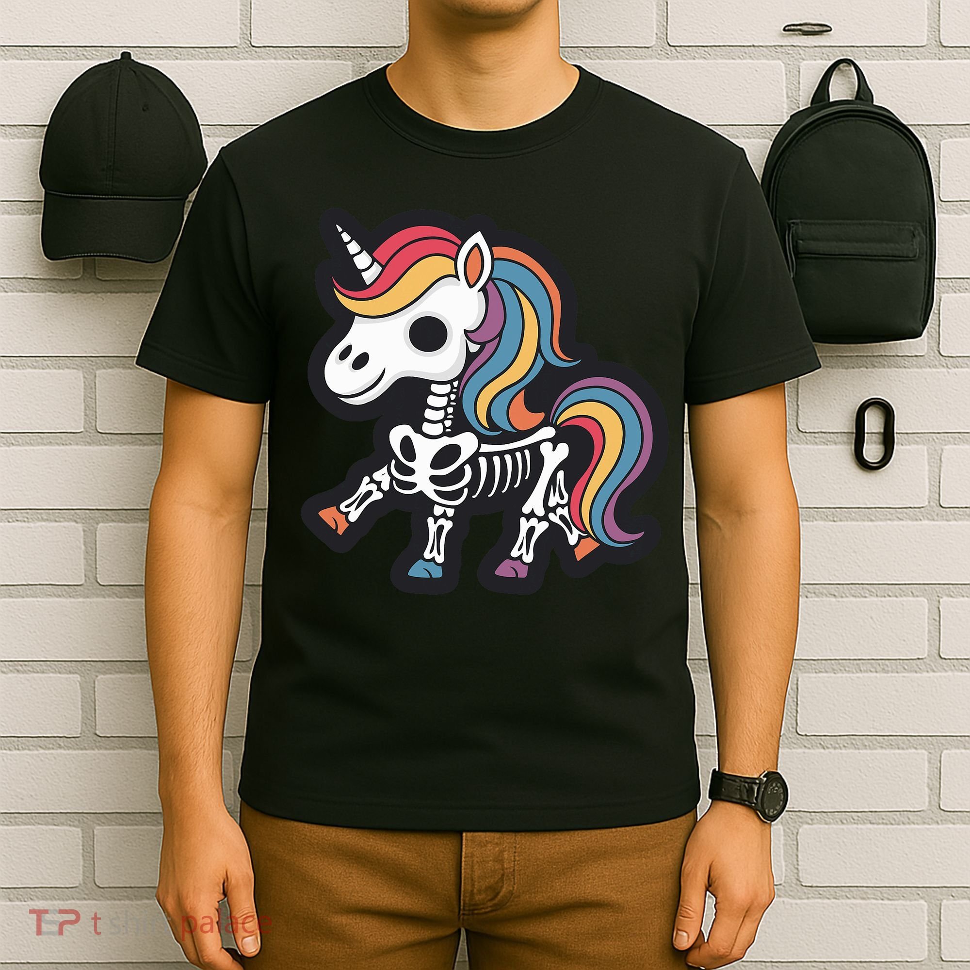 Funny Skeleton Unicorn Lovers Spooky Halloween Costume T-Shirt