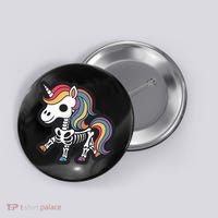 Funny Skeleton Unicorn Lovers Spooky Halloween Costume Button thumb 0