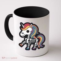 Funny Skeleton Unicorn Lovers Spooky Halloween Costume Coffee Mug thumb 0