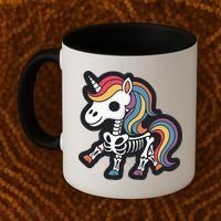 Funny Skeleton Unicorn Lovers Spooky Halloween Costume Coffee Mug thumb 2
