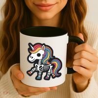 Funny Skeleton Unicorn Lovers Spooky Halloween Costume Coffee Mug thumb 3