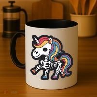 Funny Skeleton Unicorn Lovers Spooky Halloween Costume Coffee Mug thumb 4