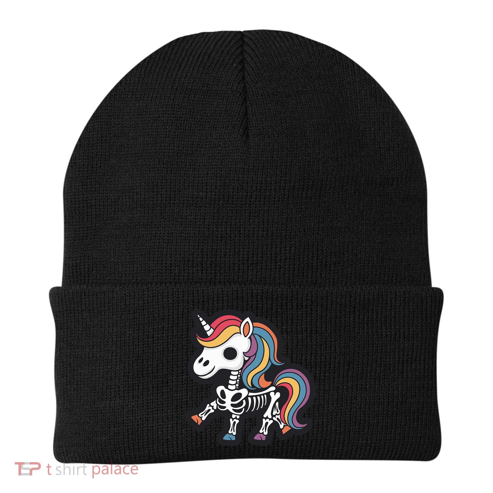 Funny Skeleton Unicorn Lovers Spooky Halloween Costume Beanie