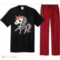 Funny Skeleton Unicorn Lovers Spooky Halloween Costume Pajama Set thumb 0